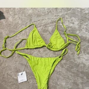 Lime Green Triangle Bikini Set
